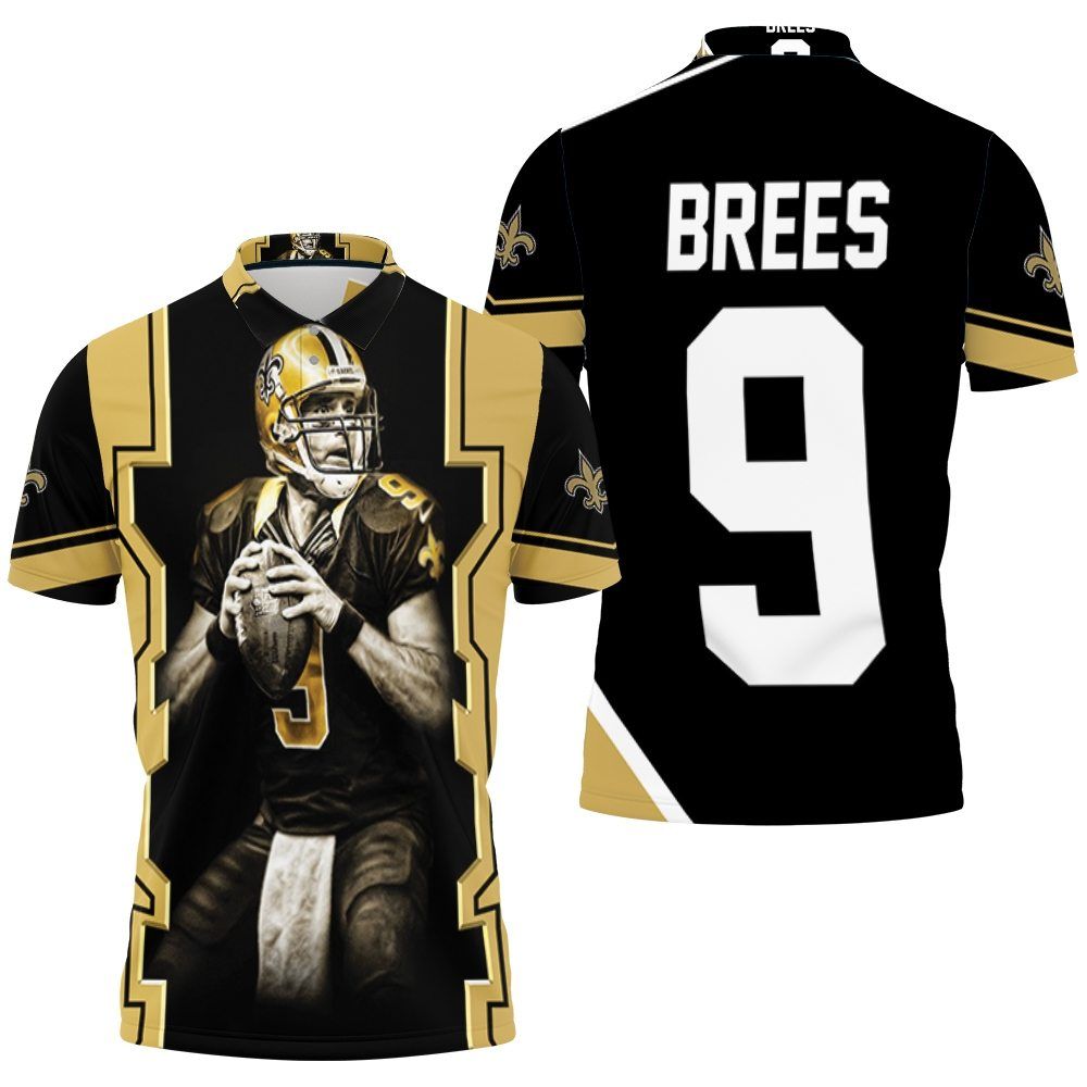 Drew Brees New Orleans Saints Black Polo Shirt All Over Print Shirt 3d T-shirt Drew Brees New Orleans Saints Black Polo Shirt All Over Print Shirt 3d T-shirt