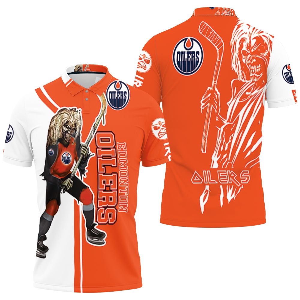 Edmonton Oilers And Zombie For Fans Polo Shirt All Over Print Shirt 3d T-shirt Edmonton Oilers And Zombie For Fans Polo Shirt All Over Print Shirt 3d T-shirt