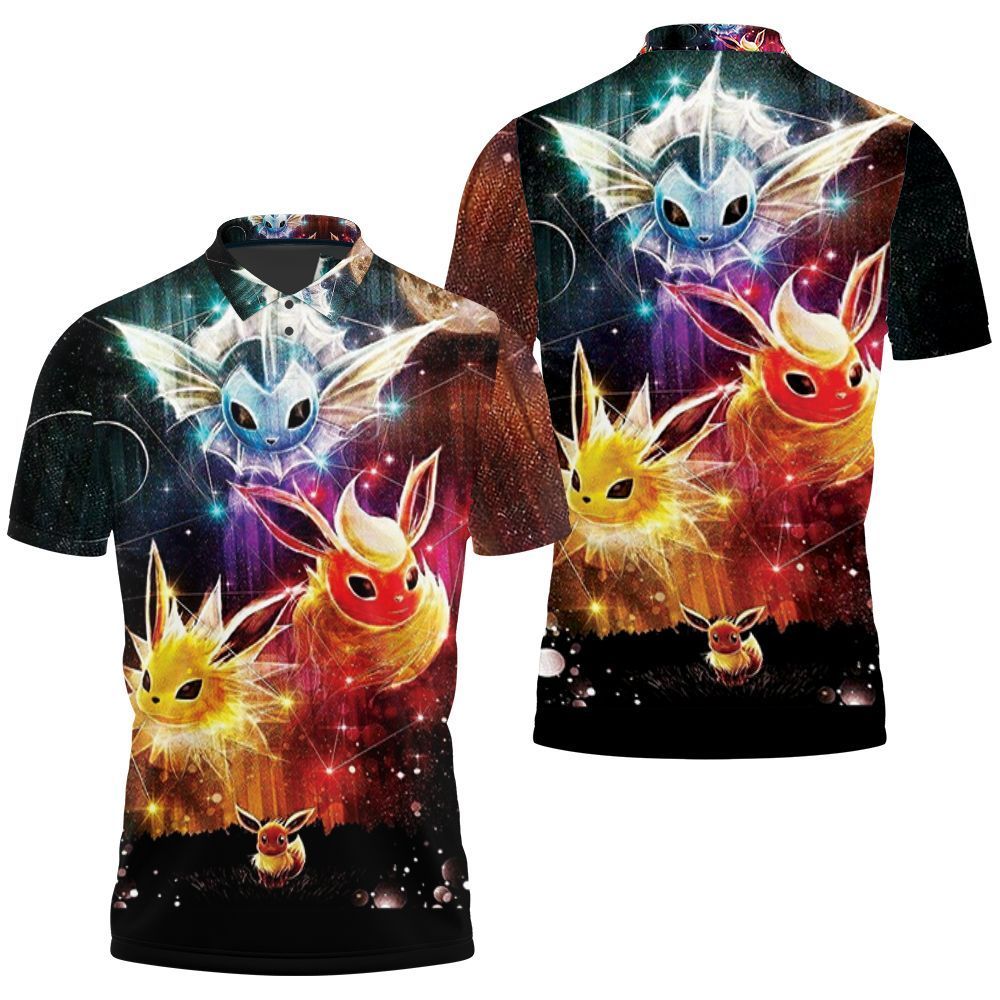 Eevee Jolteon Flareon Vaporeon 3d Polo Shirt Jersey All Over Print Shirt 3d T-shirt Eevee Jolteon Flareon Vaporeon 3d Polo Shirt Jersey All Over Print Shirt 3d T-shirt