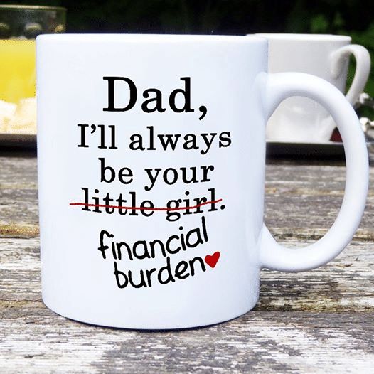 Father's Day Love Dad I'll Always Be Your Little Girl Financial Burden Premium Sublime Ceramic Coffee Mug White Father's Day Love Dad I'll Always Be Your Little Girl Financial Burden Premium Sublime Ceramic Coffee Mug White
