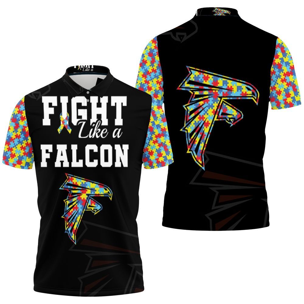 Fight Like A Atlanta Falcons Autism Support Polo Shirt All Over Print Shirt 3d T-shirt Fight Like A Atlanta Falcons Autism Support Polo Shirt All Over Print Shirt 3d T-shirt