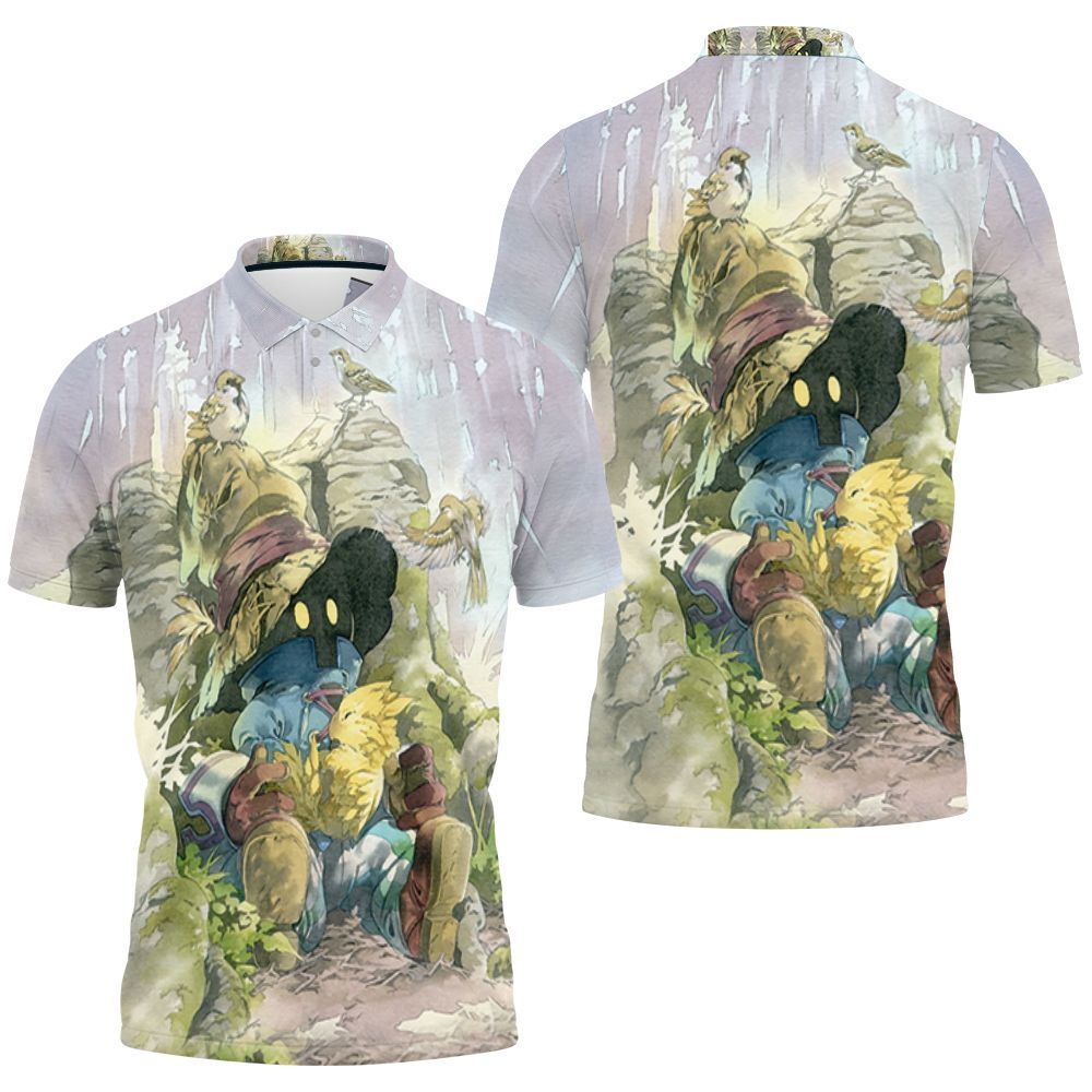 Final Fantasy Black Mage And Chocobo 3d Jersey Polo Shirt All Over Print Shirt 3d T-shirt Final Fantasy Black Mage And Chocobo 3d Jersey Polo Shirt All Over Print Shirt 3d T-shirt