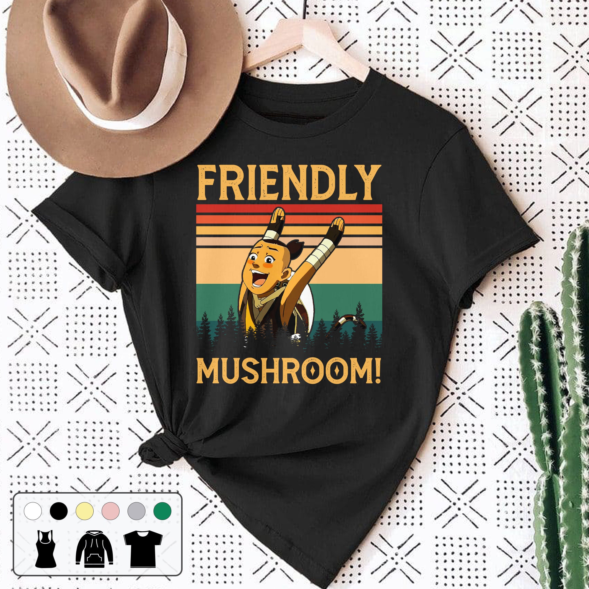 Friendly Mushroom Vintage Art Unisex T-Shirt Friendly Mushroom Vintage Art Unisex T-Shirt