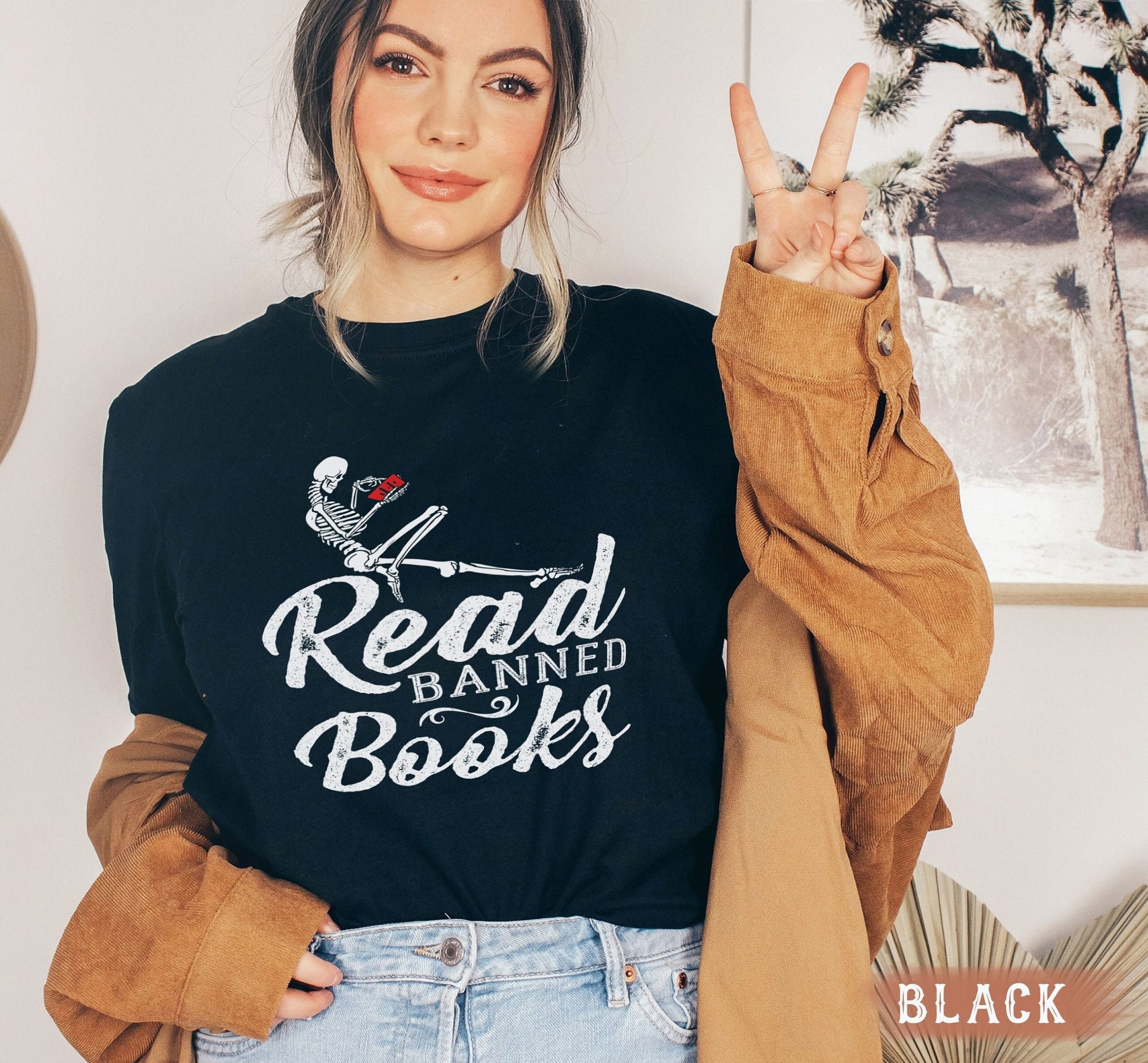 Funny Skeleton Read Banned Books Unisex T-Shirt Funny Skeleton Read Banned Books Unisex T-Shirt