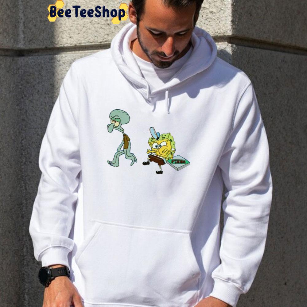 Funny Spongebob Squidward Tentacles With Pizza Unisex T-Shirt Funny Spongebob Squidward Tentacles With Pizza Unisex T-Shirt