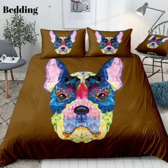 Geometric Bulldog Cotton Bedding Sets Geometric Bulldog Cotton Bedding Sets