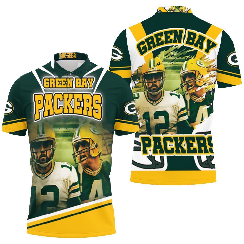 Green Bay Packers Aaron Rodgers 12 And Brett Favre 4 For Fans 3d Polo Shirt Jersey All Over Print Shirt 3d T-shirt Green Bay Packers Aaron Rodgers 12 And Brett Favre 4 For Fans 3d Polo Shirt Jersey All Over Print Shirt 3d T-shirt