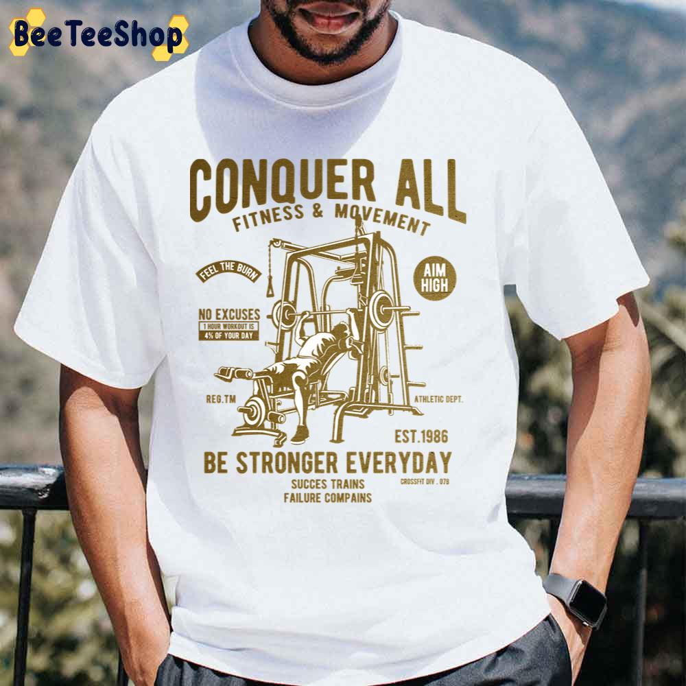 Gym Fitness Power Lifting Conquer Unisex T-Shirt Gym Fitness Power Lifting Conquer Unisex T-Shirt