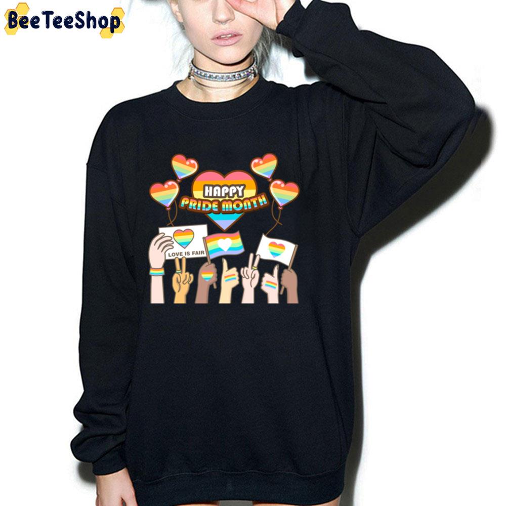 Happy Pride Month Love Is Fair Allyship Lgbtq Unisex T-Shirt Happy Pride Month Love Is Fair Allyship Lgbtq Unisex T-Shirt