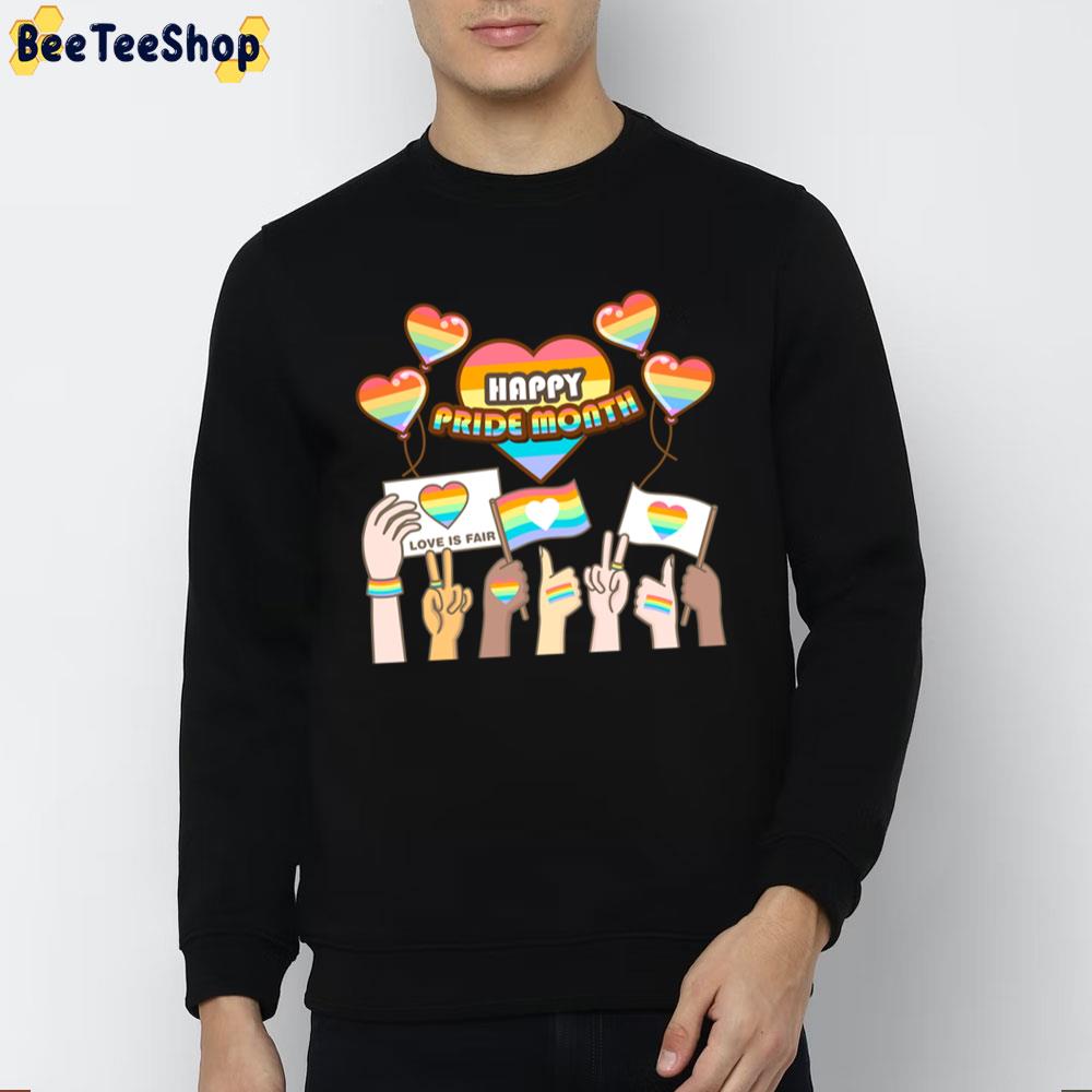 Happy Pride Month Love Is Fair Allyship Lgbtq Unisex T-Shirt Happy Pride Month Love Is Fair Allyship Lgbtq Unisex T-Shirt