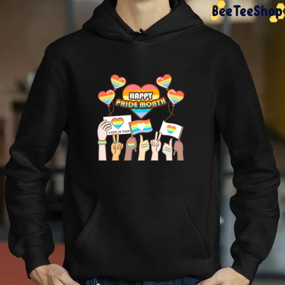 Happy Pride Month Love Is Fair Allyship Lgbtq Unisex T-Shirt Happy Pride Month Love Is Fair Allyship Lgbtq Unisex T-Shirt