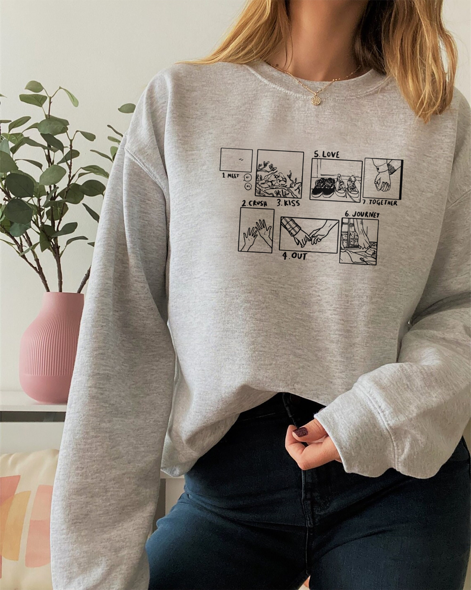 Heartstopper Phases Inspired Book Nick And Charlie Unisex Sweatshirt Heartstopper Phases Inspired Book Nick And Charlie Unisex Sweatshirt