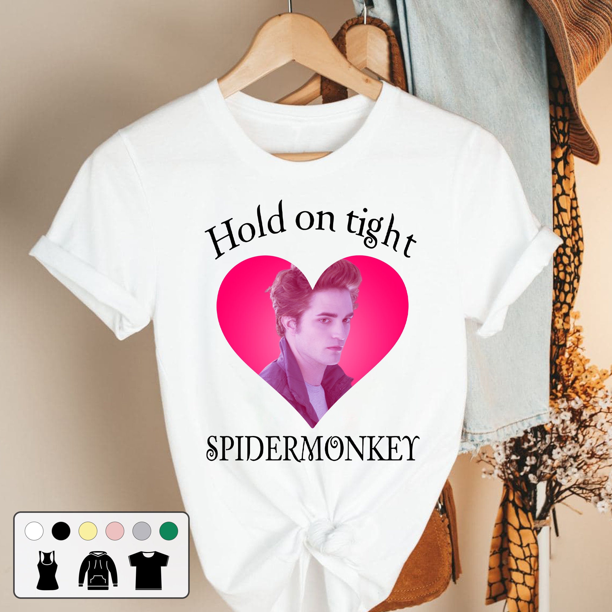 Hold On Tight Spider Monkey Funny Movie Graphic Unisex T-Shirt Hold On Tight Spider Monkey Funny Movie Graphic Unisex T-Shirt