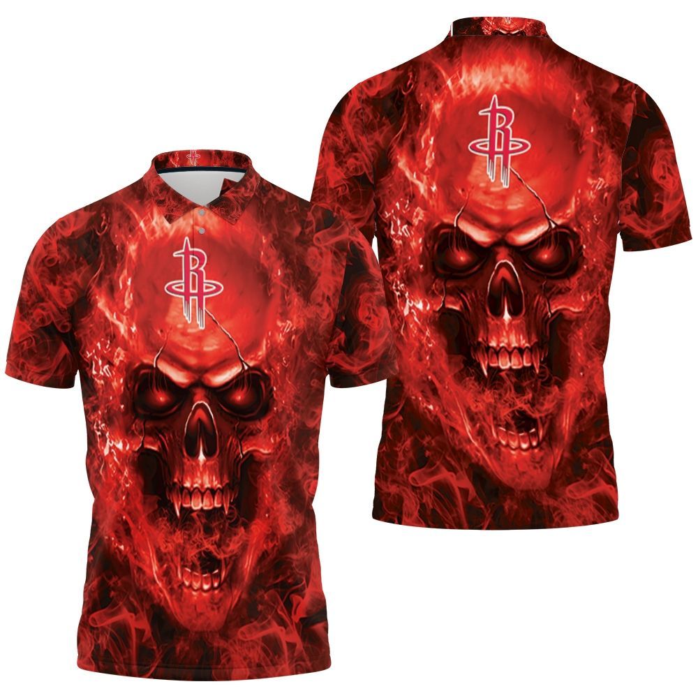 Houston Rockets Nba Fans Skull Polo Shirt All Over Print Shirt 3d T-shirt Houston Rockets Nba Fans Skull Polo Shirt All Over Print Shirt 3d T-shirt