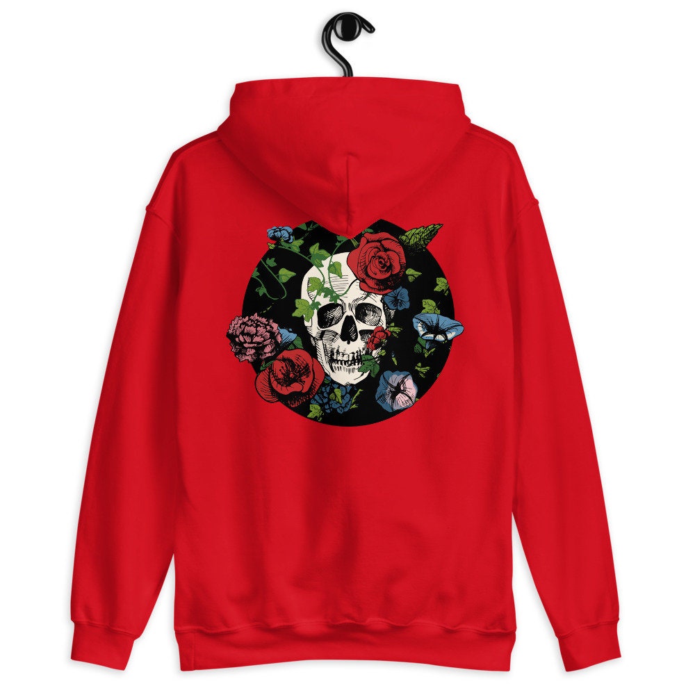 Human Skull Roses Unisex Hoodie Human Skull Roses Unisex Hoodie