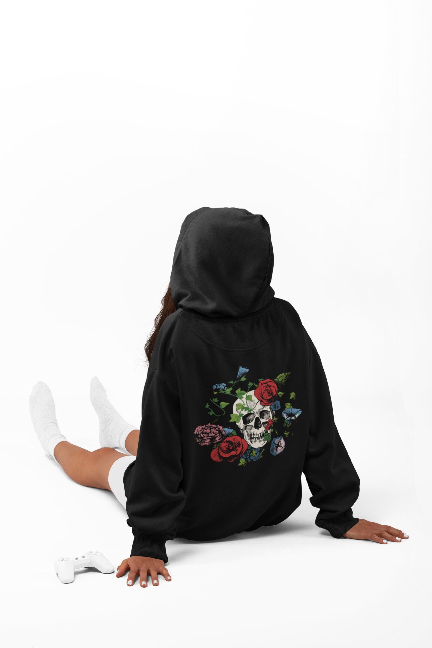 Human Skull Roses Unisex Hoodie Human Skull Roses Unisex Hoodie