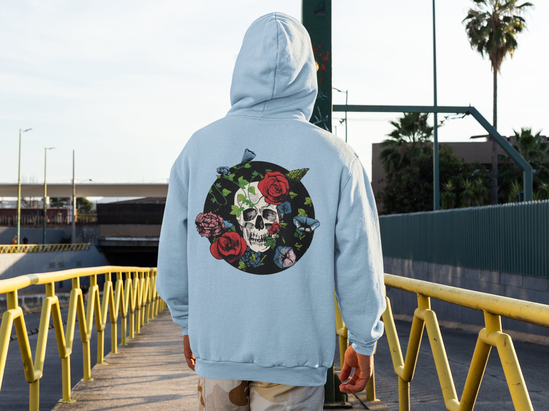 Human Skull Roses Unisex Hoodie Human Skull Roses Unisex Hoodie