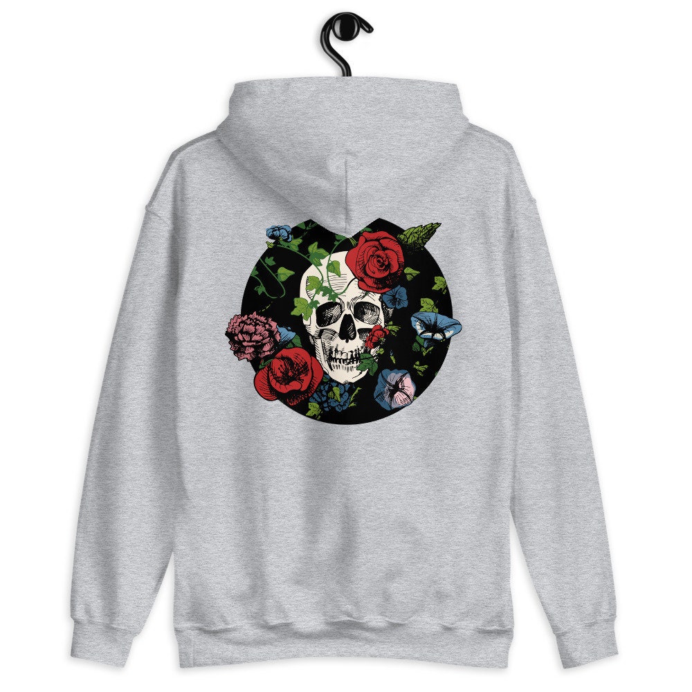 Human Skull Roses Unisex Hoodie Human Skull Roses Unisex Hoodie