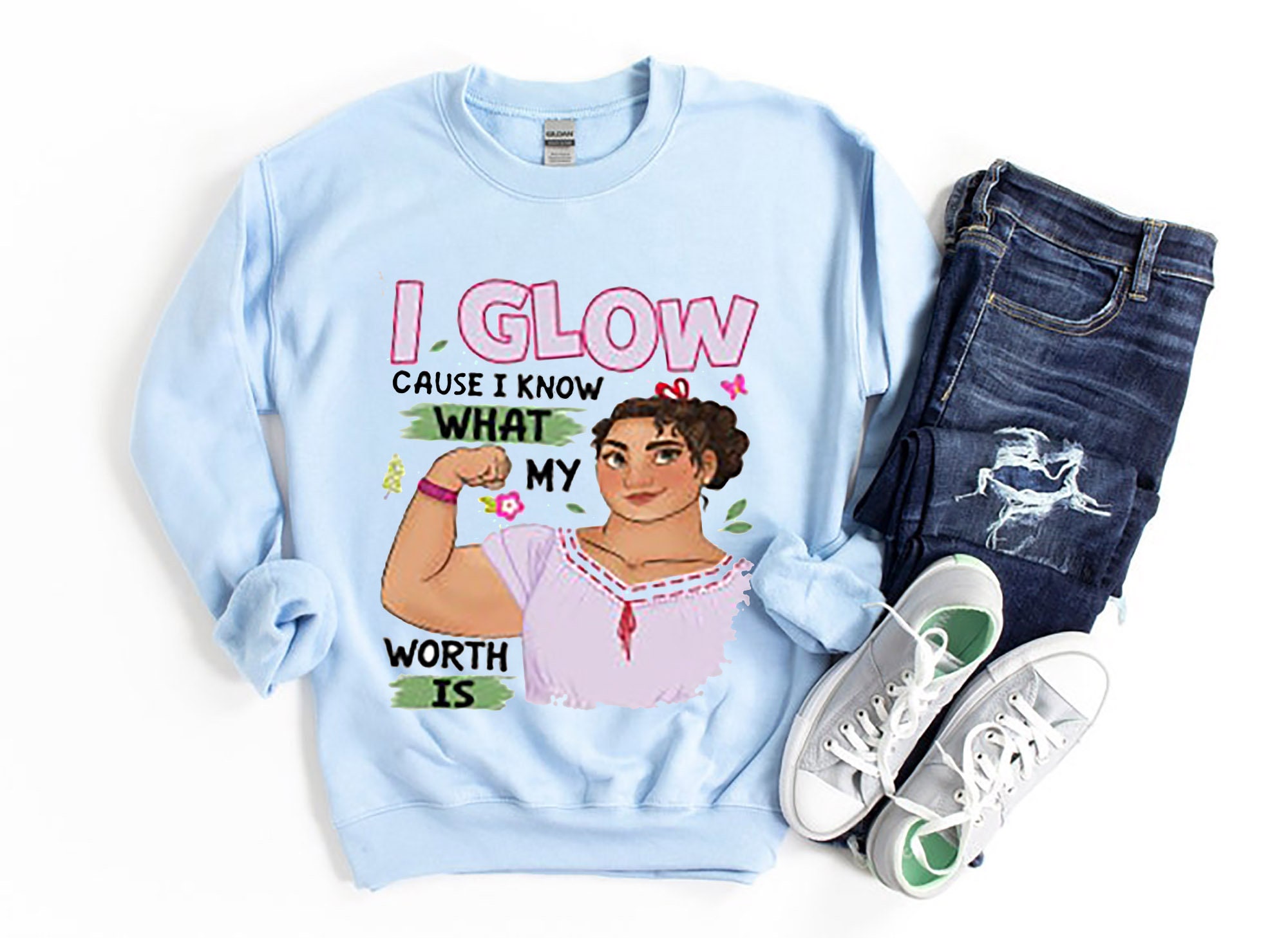 I Glow Cause I Know What My Worth Is Bruno Unisex Sweatshirt I Glow Cause I Know What My Worth Is Bruno Unisex Sweatshirt