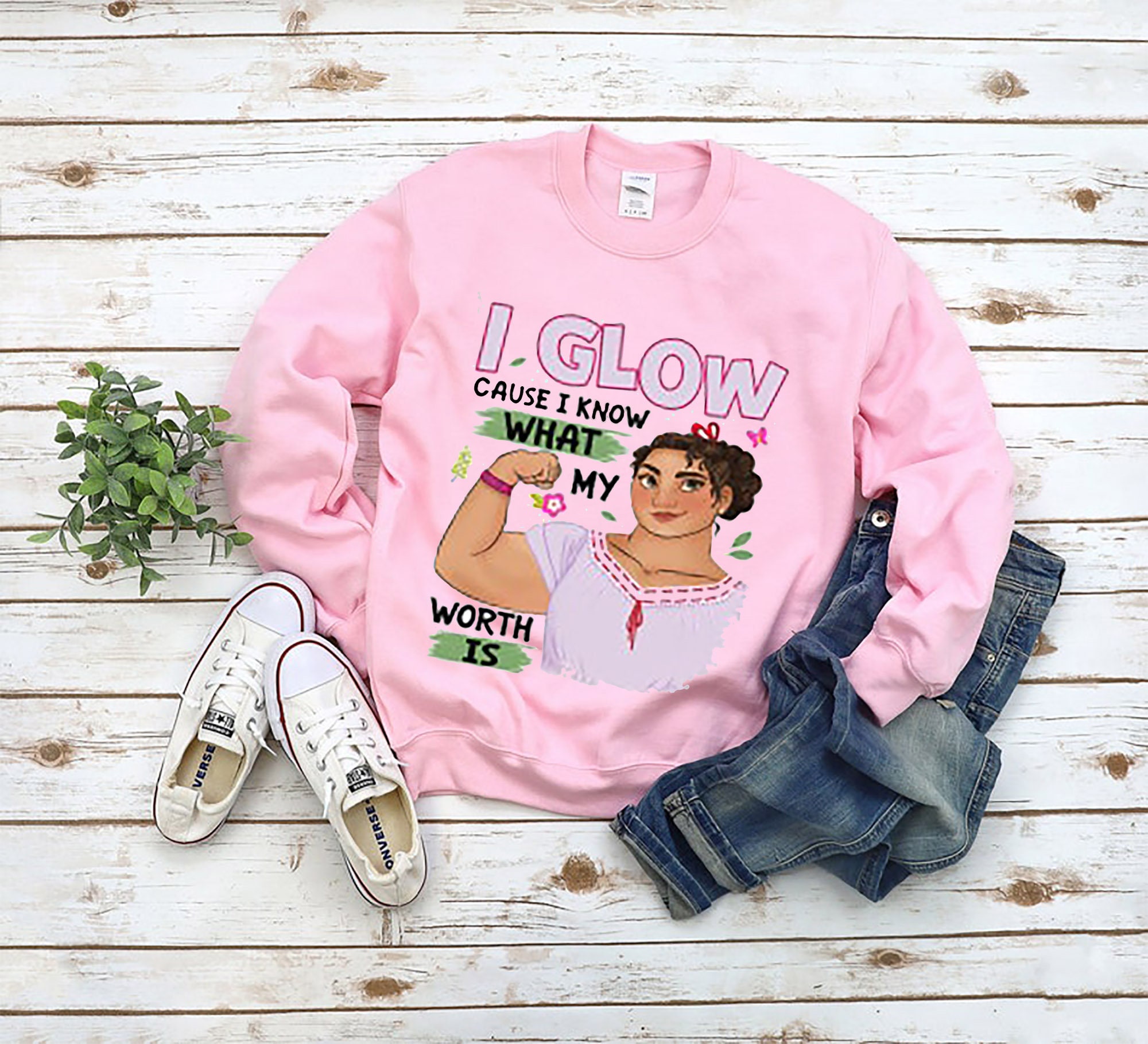I Glow Cause I Know What My Worth Is Bruno Unisex Sweatshirt I Glow Cause I Know What My Worth Is Bruno Unisex Sweatshirt
