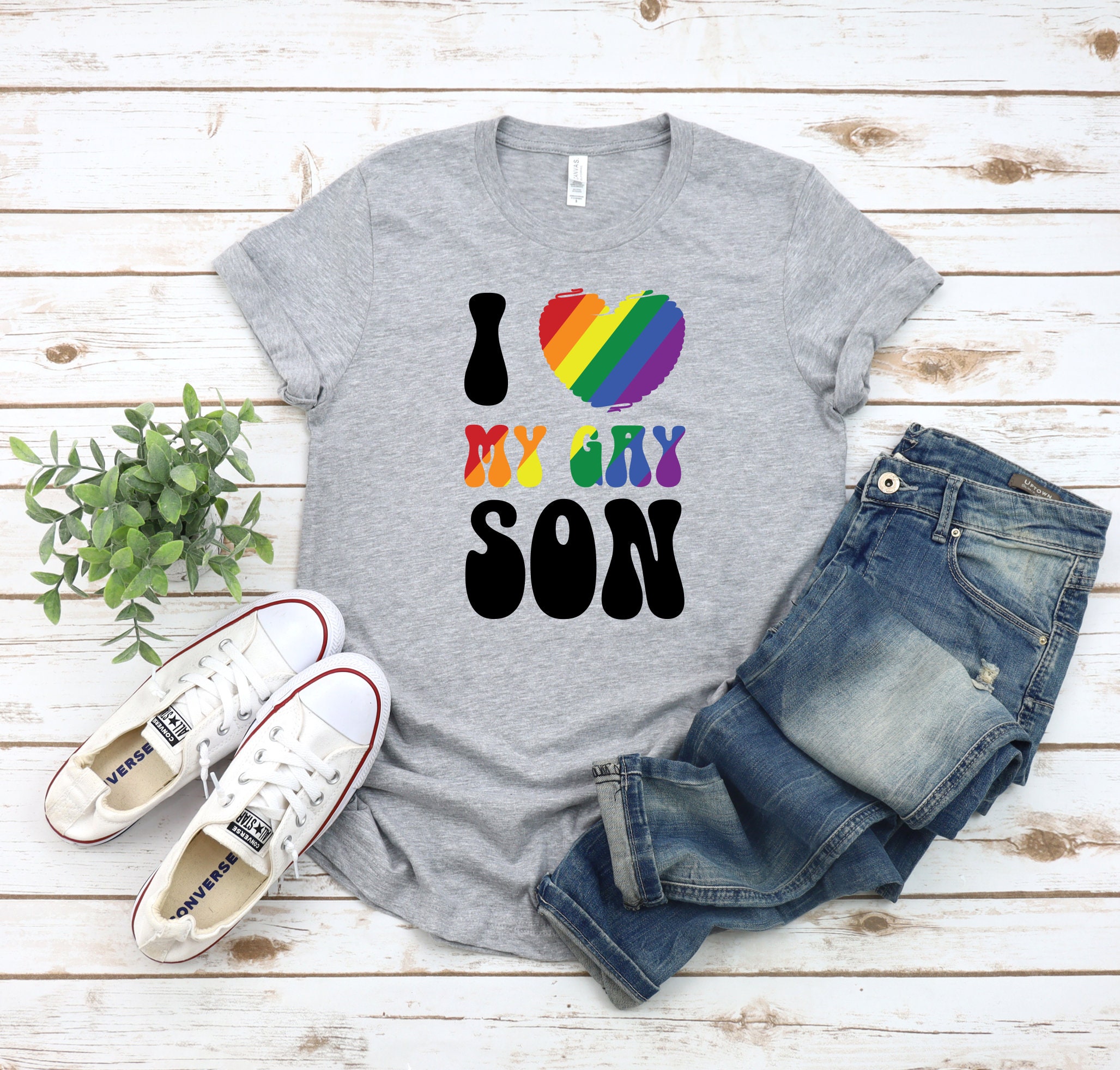 I Love My Gay Son Rainbow Hearth Pride Month Unisex T-Shirt I Love My Gay Son Rainbow Hearth Pride Month Unisex T-Shirt