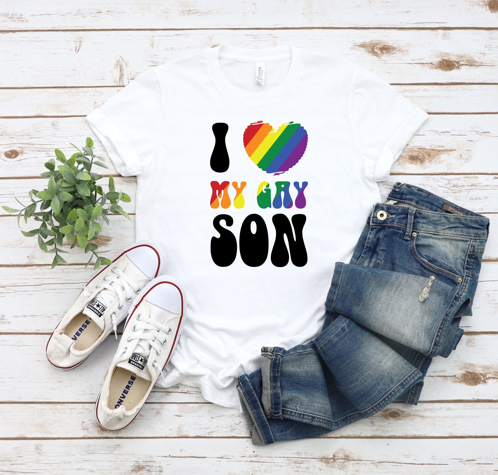 I Love My Gay Son Rainbow Hearth Pride Month Unisex T-Shirt I Love My Gay Son Rainbow Hearth Pride Month Unisex T-Shirt