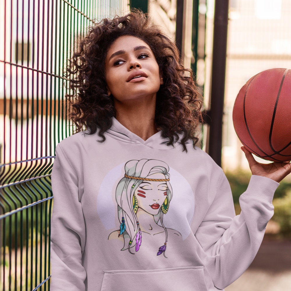 Indian Girl Apache Gold Tribal Native Unisex Hoodie Indian Girl Apache Gold Tribal Native Unisex Hoodie