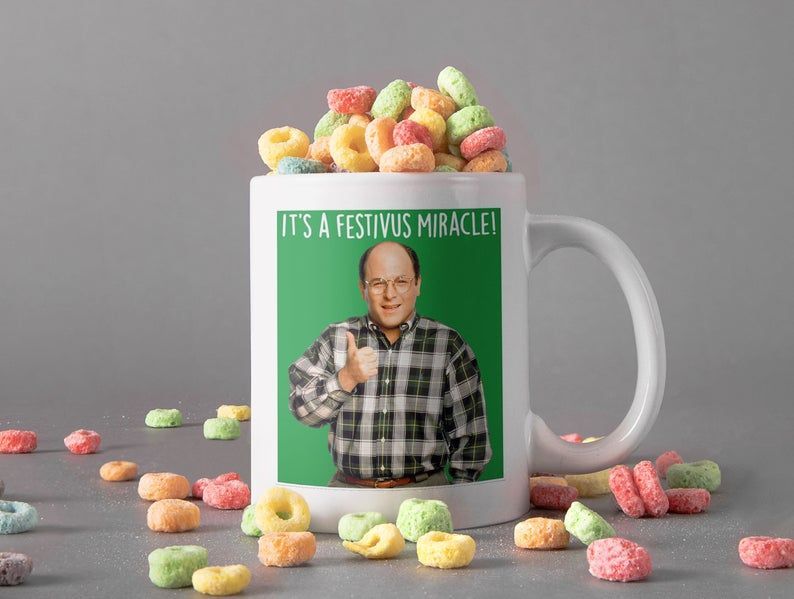It’s A Festivus Miracle Mug George Costanza Mug Seinfeld Sitcom Movie Mug Jason Alexander Mug Retro Premium Sublime Ceramic Coffee Mug White It’s A Festivus Miracle Mug George Costanza Mug Seinfeld Sitcom Movie Mug Jason Alexander Mug Retro Premium Sublime Ceramic Coffee Mug White