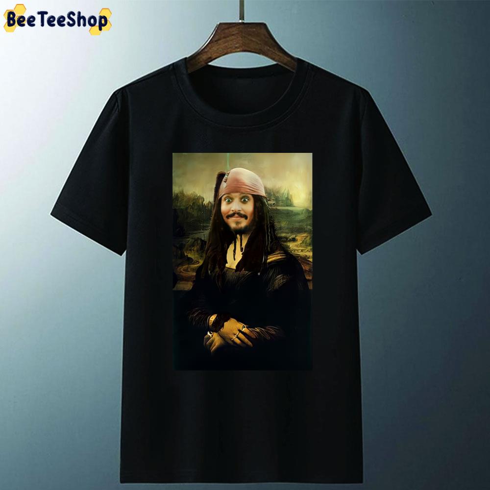 Jack Sparrow As Mona Lisa Pirates Of The Caribbean Unisex T-Shirt Jack Sparrow As Mona Lisa Pirates Of The Caribbean Unisex T-Shirt