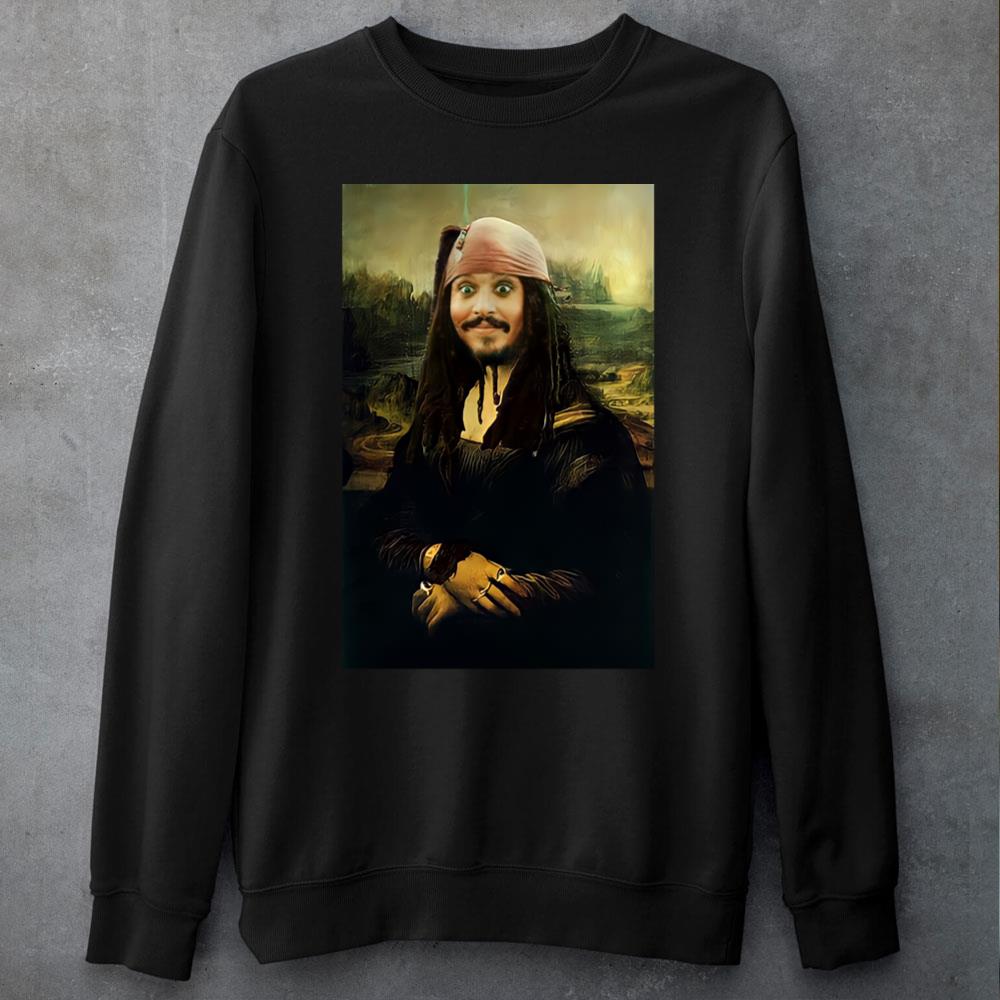 Jack Sparrow As Mona Lisa Pirates Of The Caribbean Unisex T-Shirt Jack Sparrow As Mona Lisa Pirates Of The Caribbean Unisex T-Shirt