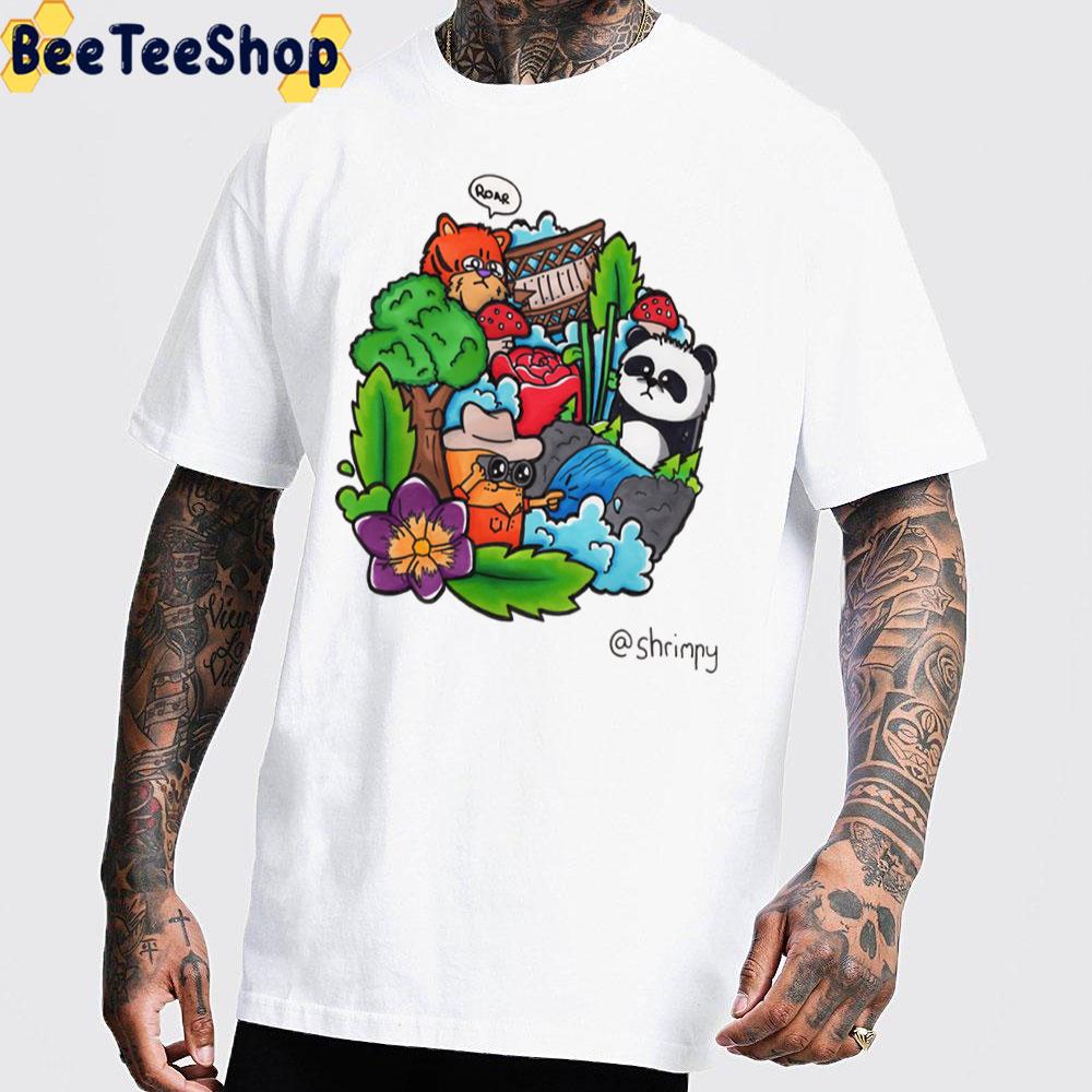 Jungle Doodle Digital Art Unisex T-Shirt Jungle Doodle Digital Art Unisex T-Shirt