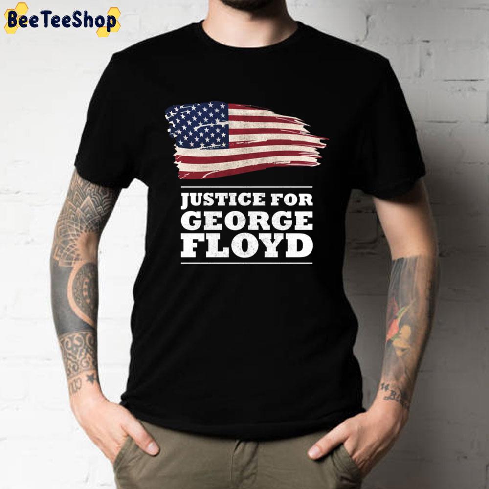Justice For George Floyd Vintage American Flag Unisex T-Shirt Justice For George Floyd Vintage American Flag Unisex T-Shirt