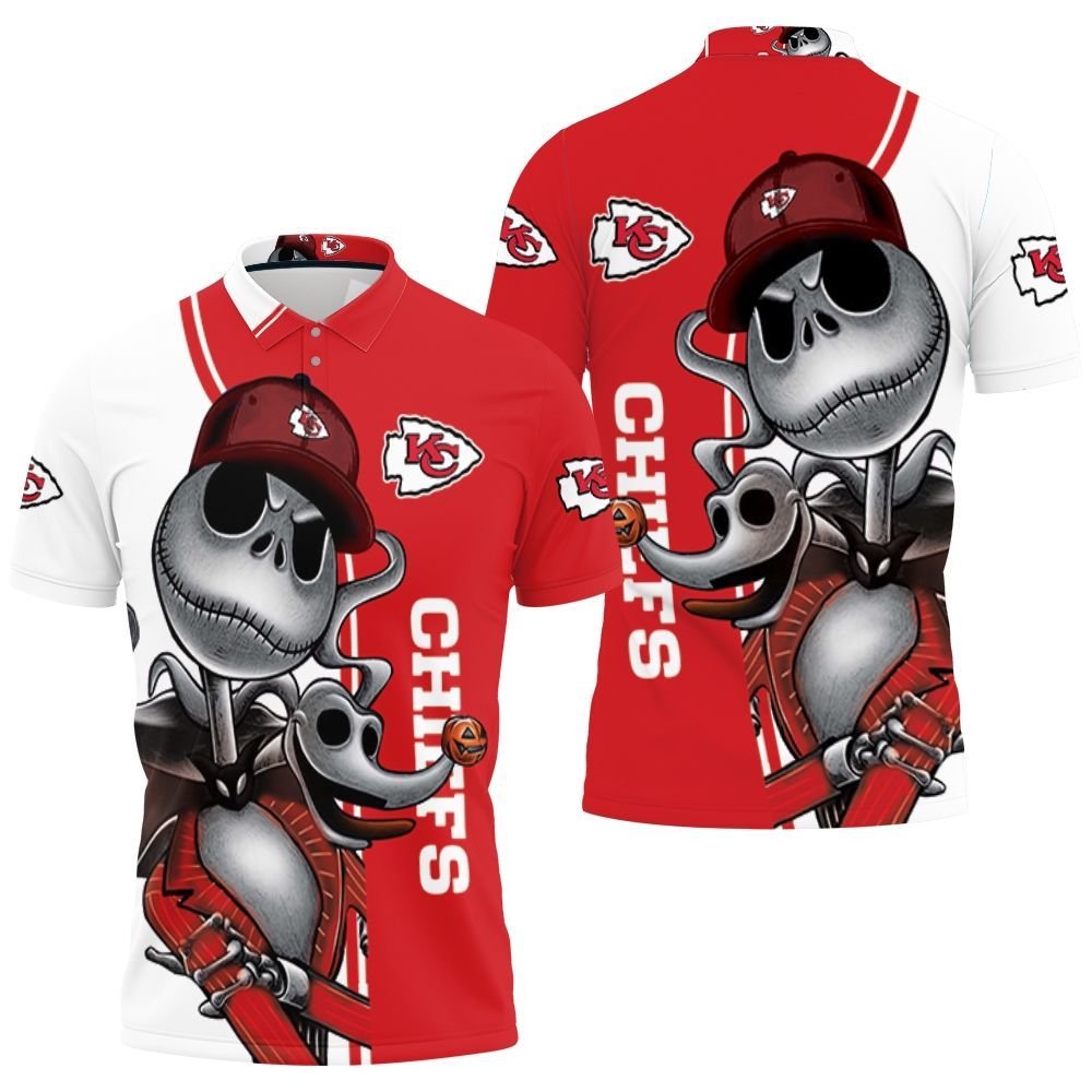Kansas City Chiefs Jack Skellington And Zero Polo Shirt All Over Print Shirt 3d T-shirt Kansas City Chiefs Jack Skellington And Zero Polo Shirt All Over Print Shirt 3d T-shirt