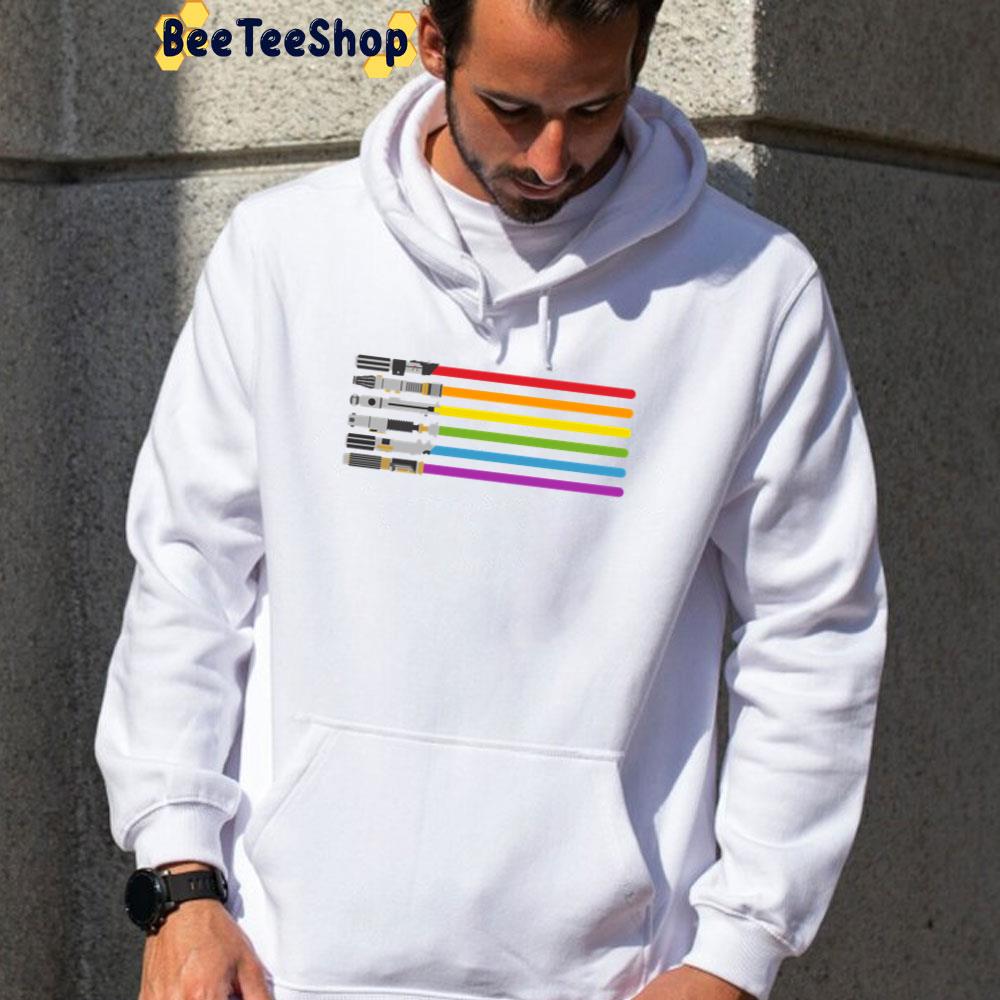 Lightsaber Rainbow Star Wars Style Pride Month Unisex T-Shirt Lightsaber Rainbow Star Wars Style Pride Month Unisex T-Shirt