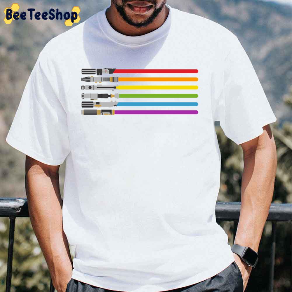 Lightsaber Rainbow Star Wars Style Pride Month Unisex T-Shirt Lightsaber Rainbow Star Wars Style Pride Month Unisex T-Shirt