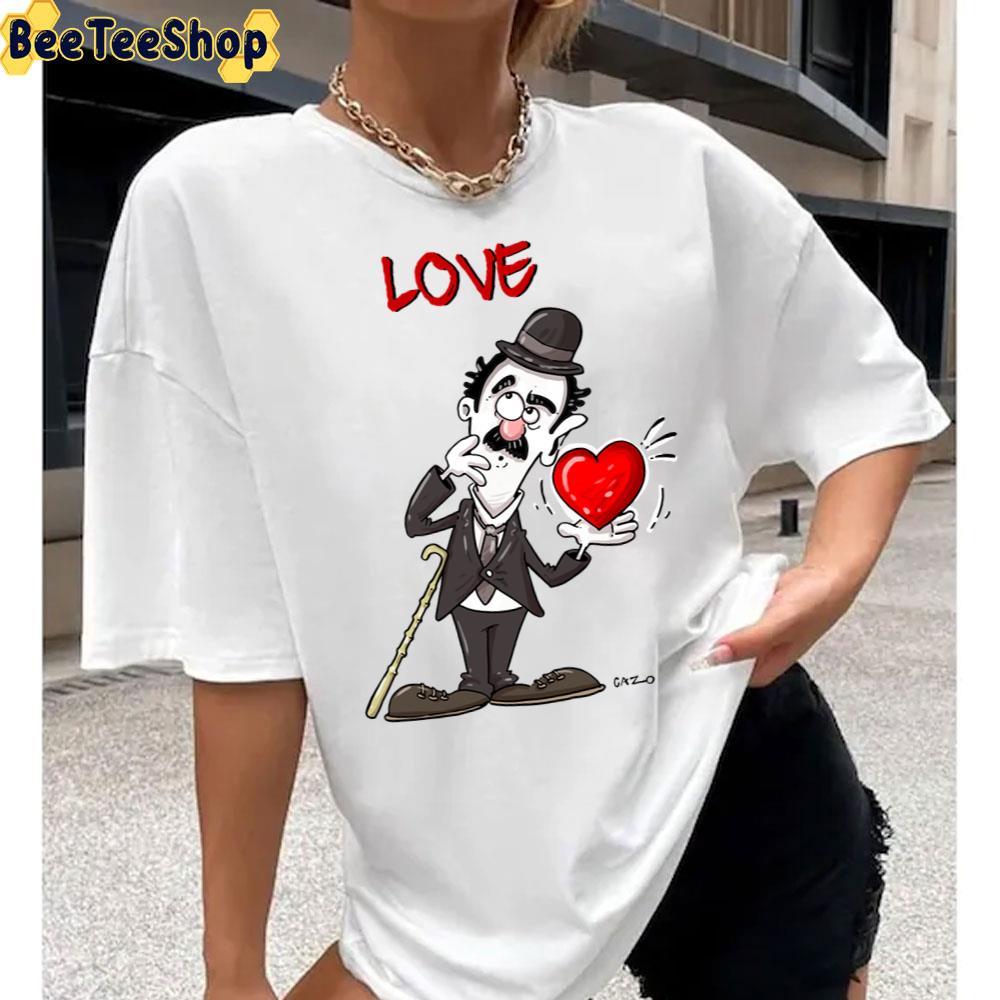 Love Design Hand Draw Charlie Chaplin Unisex T-Shirt Love Design Hand Draw Charlie Chaplin Unisex T-Shirt