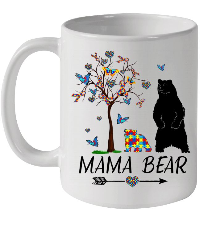 Mama Bear With Butterfly Autism Awareness Premium Sublime Ceramic Coffee Mug White Mama Bear With Butterfly Autism Awareness Premium Sublime Ceramic Coffee Mug White