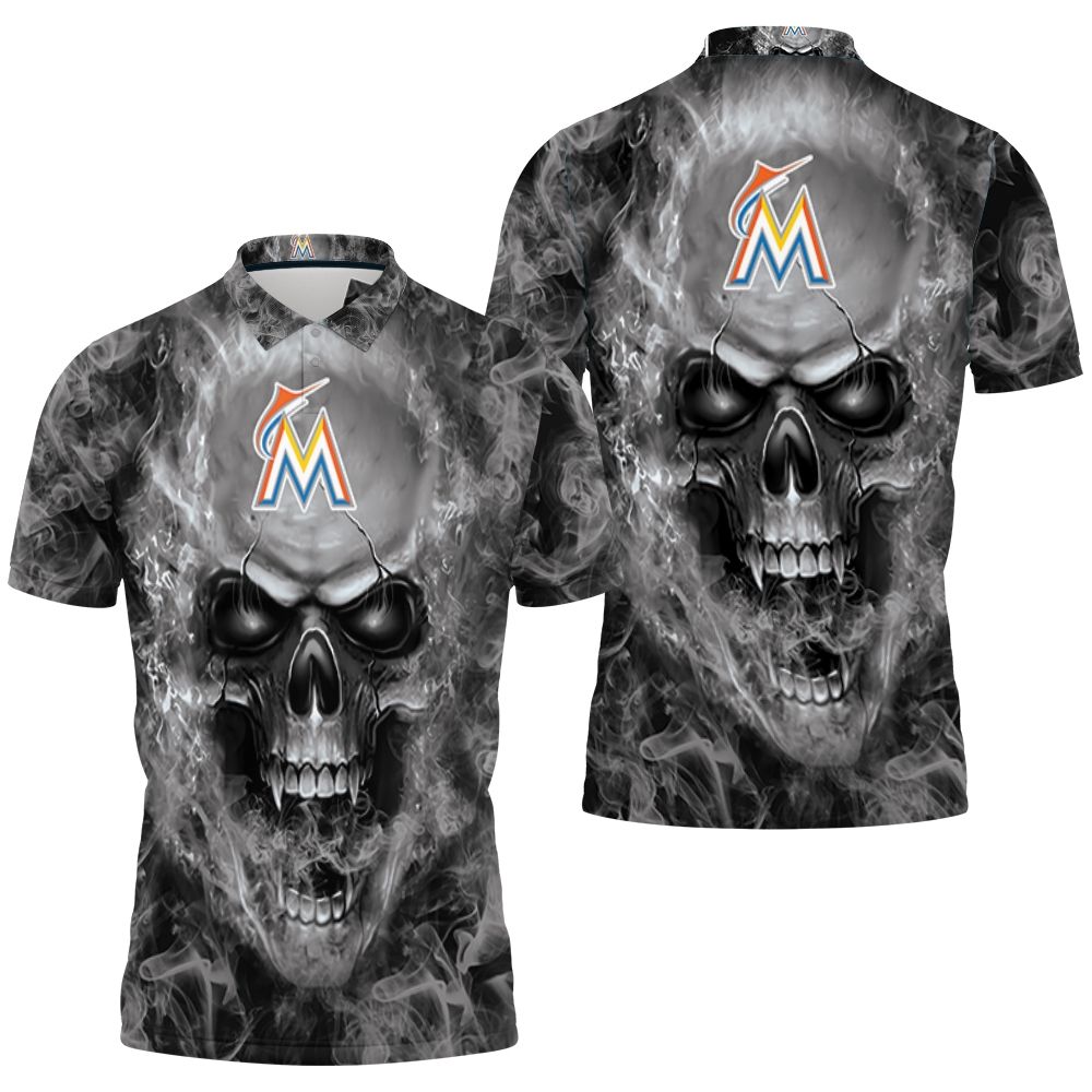 Marlins Mlb Fans Skull Polo Shirt All Over Print Shirt 3d T-shirt Marlins Mlb Fans Skull Polo Shirt All Over Print Shirt 3d T-shirt