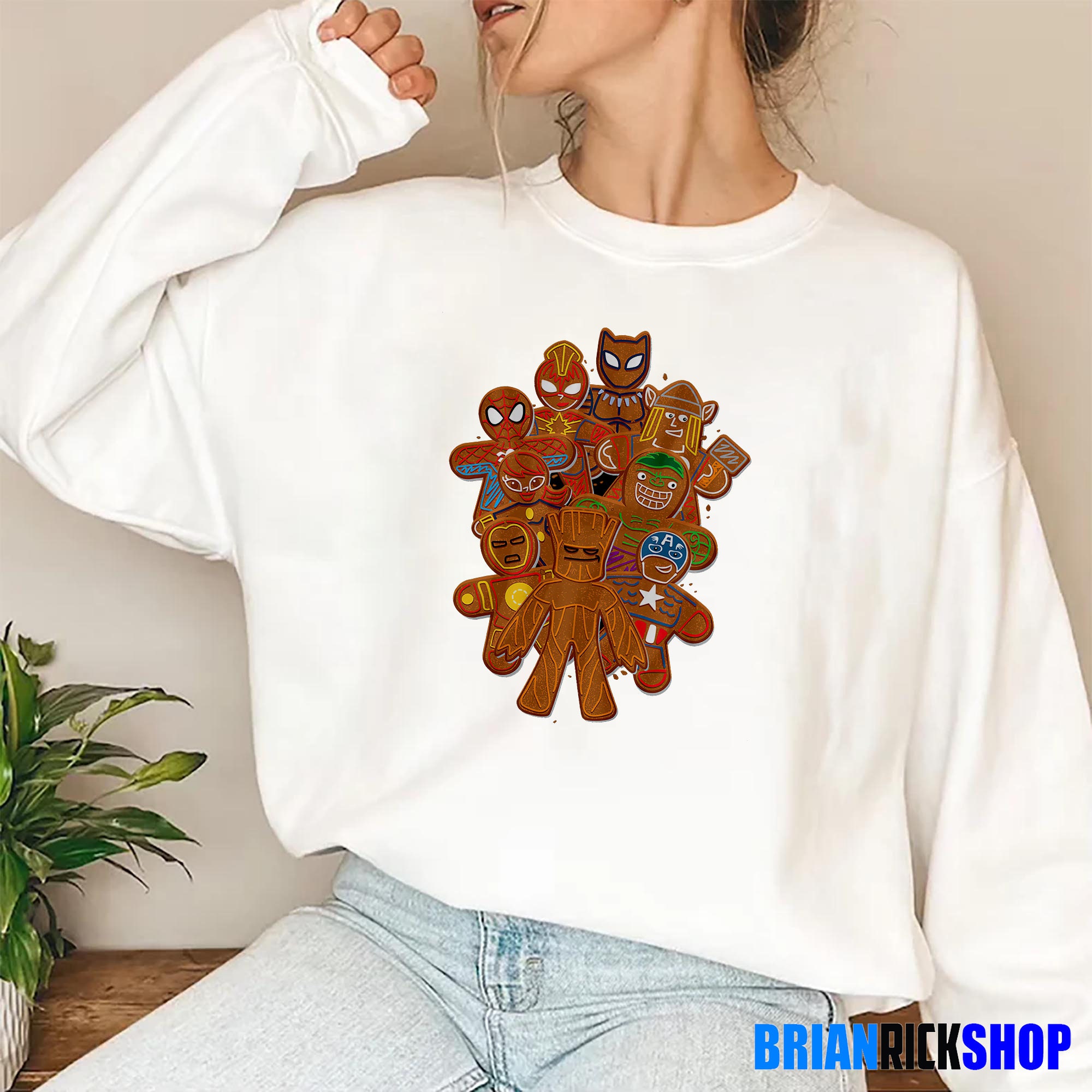 Marvel Avengers Gingerbread Cookie Christmas Unisex Sweatshirt Marvel Avengers Gingerbread Cookie Christmas Unisex Sweatshirt