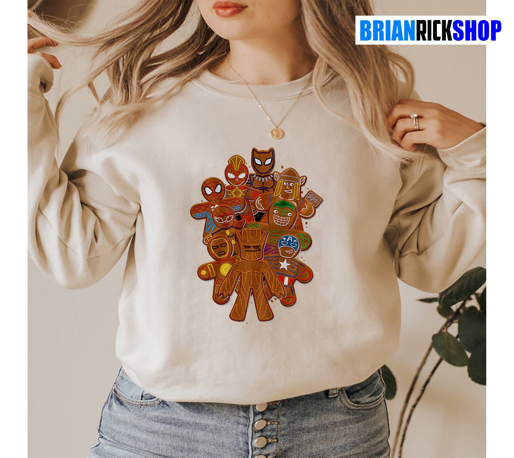 Marvel Avengers Gingerbread Cookie Christmas Unisex Sweatshirt Marvel Avengers Gingerbread Cookie Christmas Unisex Sweatshirt