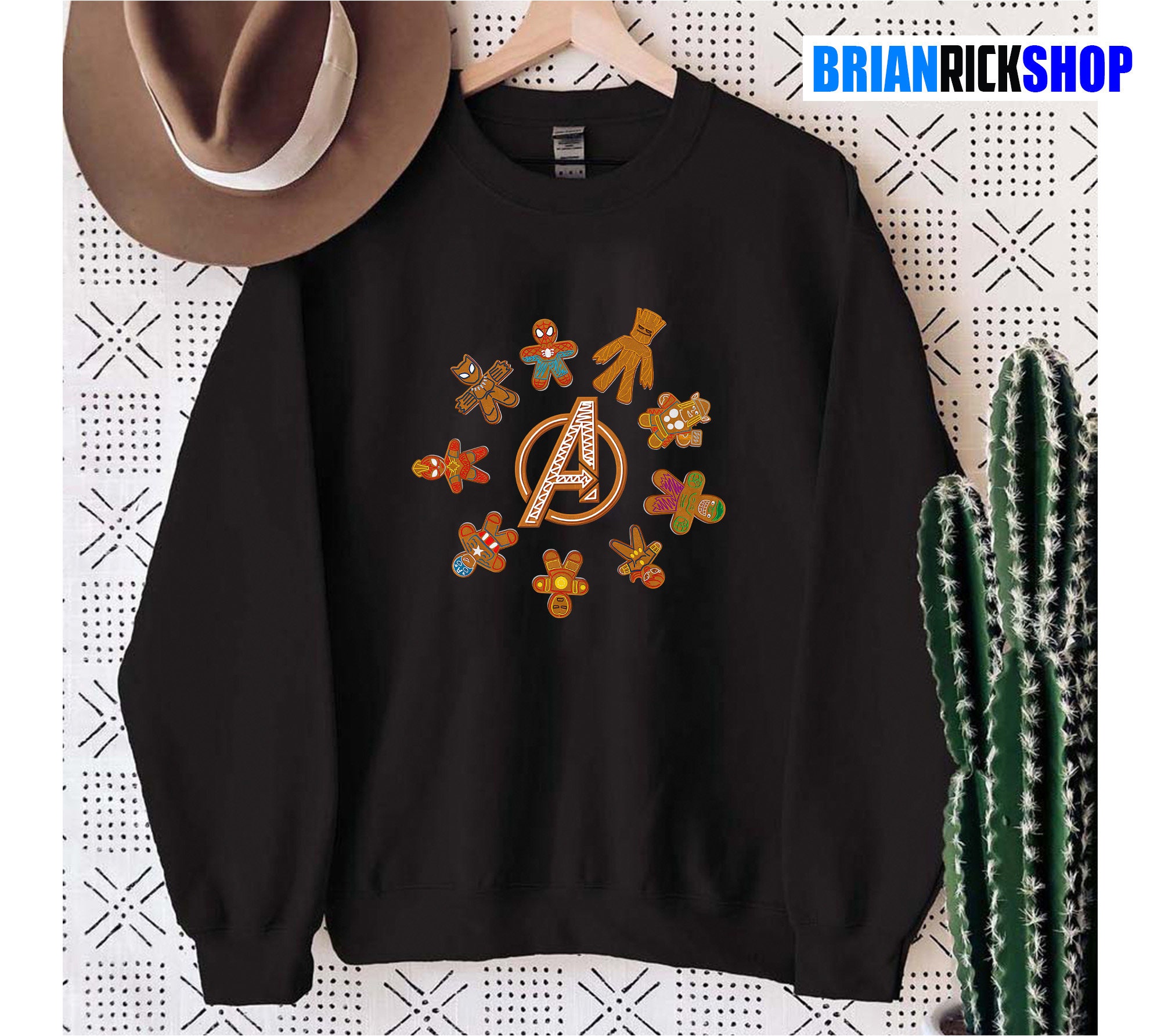 Marvel Gingerbread Cookie Avengers Team Christmas Unisex T-Shirt Marvel Gingerbread Cookie Avengers Team Christmas Unisex T-Shirt