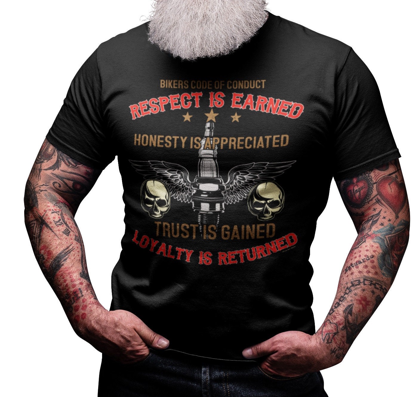 Mens Biker Respect Is Earned Organic Motorbike Funny Father's Day Unisex T-Shirt Mens Biker Respect Is Earned Organic Motorbike Funny Father's Day Unisex T-Shirt