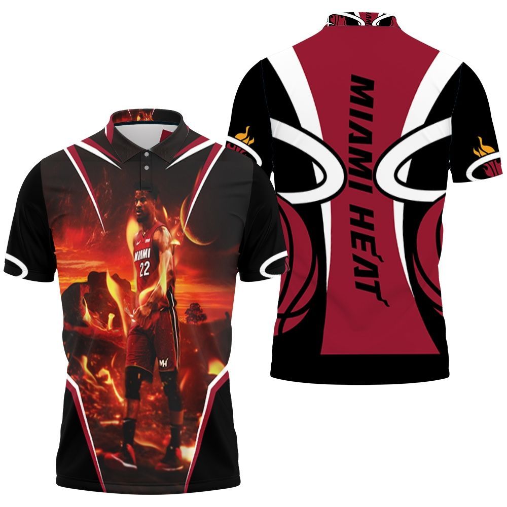 Miami Heat Jimmy Butler 22 Walk On Fire For Fan Polo Shirt All Over Print Shirt 3d T-shirt Miami Heat Jimmy Butler 22 Walk On Fire For Fan Polo Shirt All Over Print Shirt 3d T-shirt
