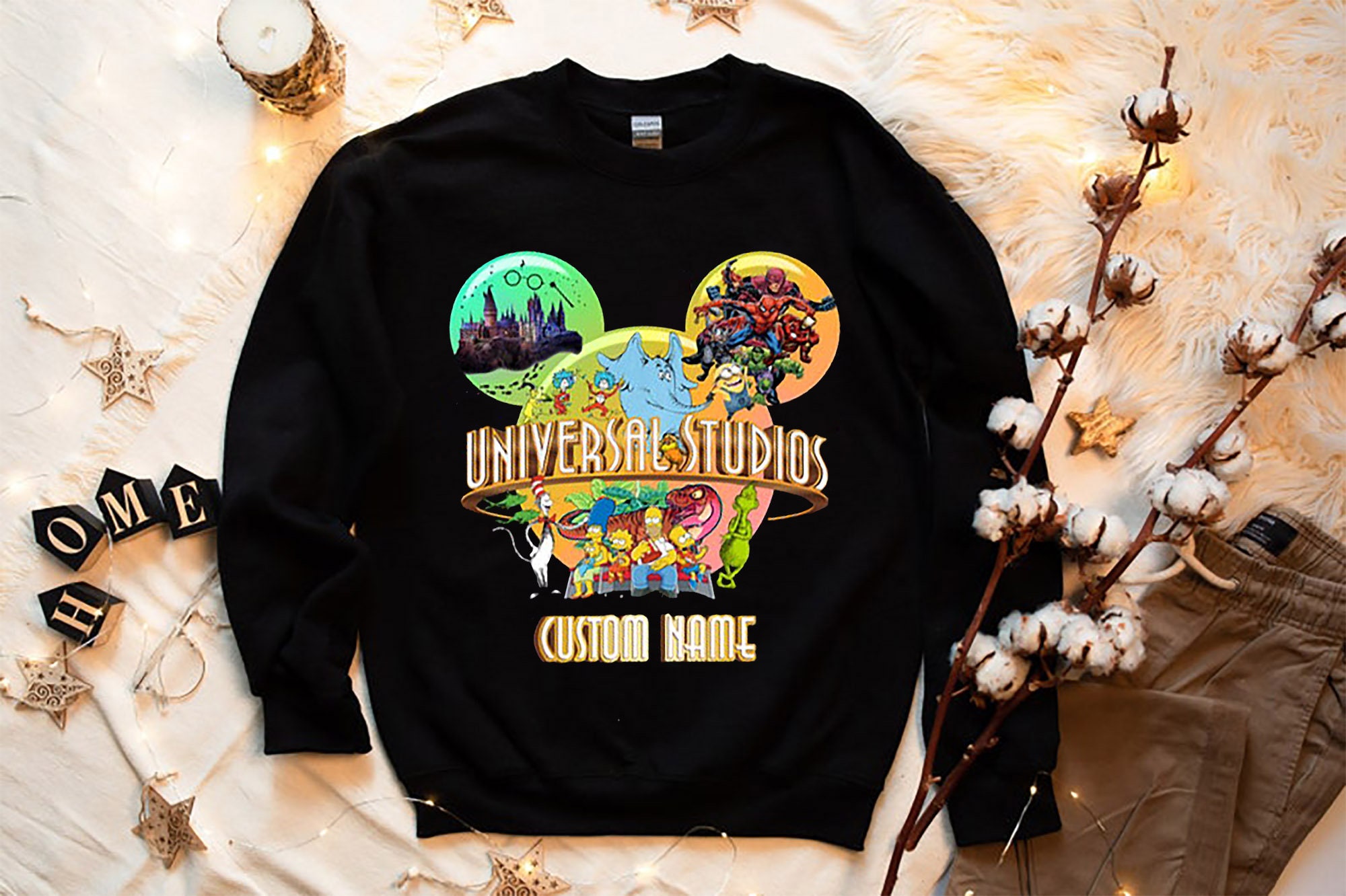 Mickey Minnie Ears Disney Couple Unisex Sweatshirt Mickey Minnie Ears Disney Couple Unisex Sweatshirt
