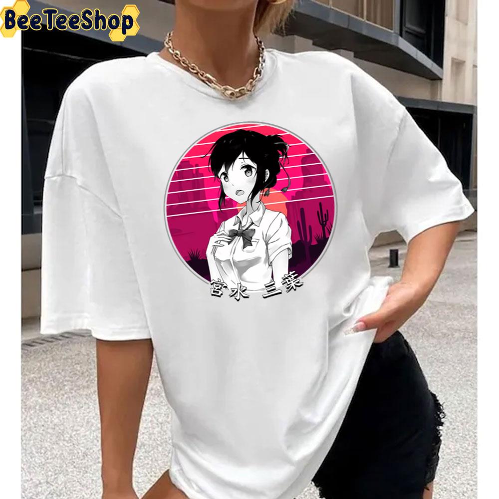 Mitsuha Miyamizu Kimi No Na Wa Your Name Retro Sunset Unisex T-Shirt Mitsuha Miyamizu Kimi No Na Wa Your Name Retro Sunset Unisex T-Shirt