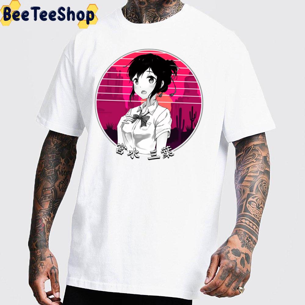 Mitsuha Miyamizu Kimi No Na Wa Your Name Retro Sunset Unisex T-Shirt Mitsuha Miyamizu Kimi No Na Wa Your Name Retro Sunset Unisex T-Shirt