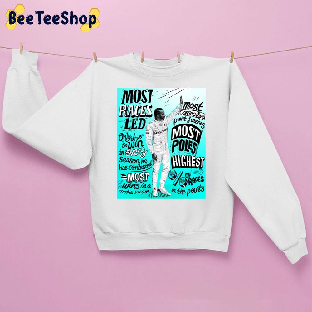 Most Races Led 44 Lewis Hamilton Racing Unisex Sweatshirt Most Races Led 44 Lewis Hamilton Racing Unisex Sweatshirt