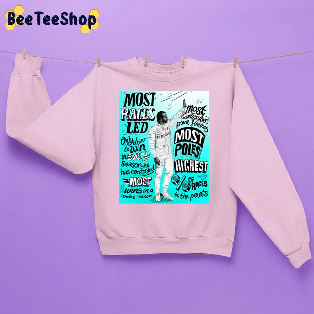 Most Races Led 44 Lewis Hamilton Racing Unisex Sweatshirt Most Races Led 44 Lewis Hamilton Racing Unisex Sweatshirt