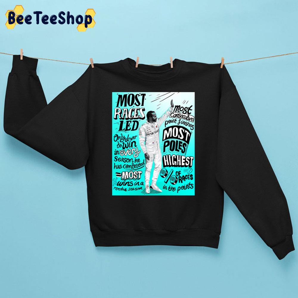 Most Races Led 44 Lewis Hamilton Racing Unisex Sweatshirt Most Races Led 44 Lewis Hamilton Racing Unisex Sweatshirt