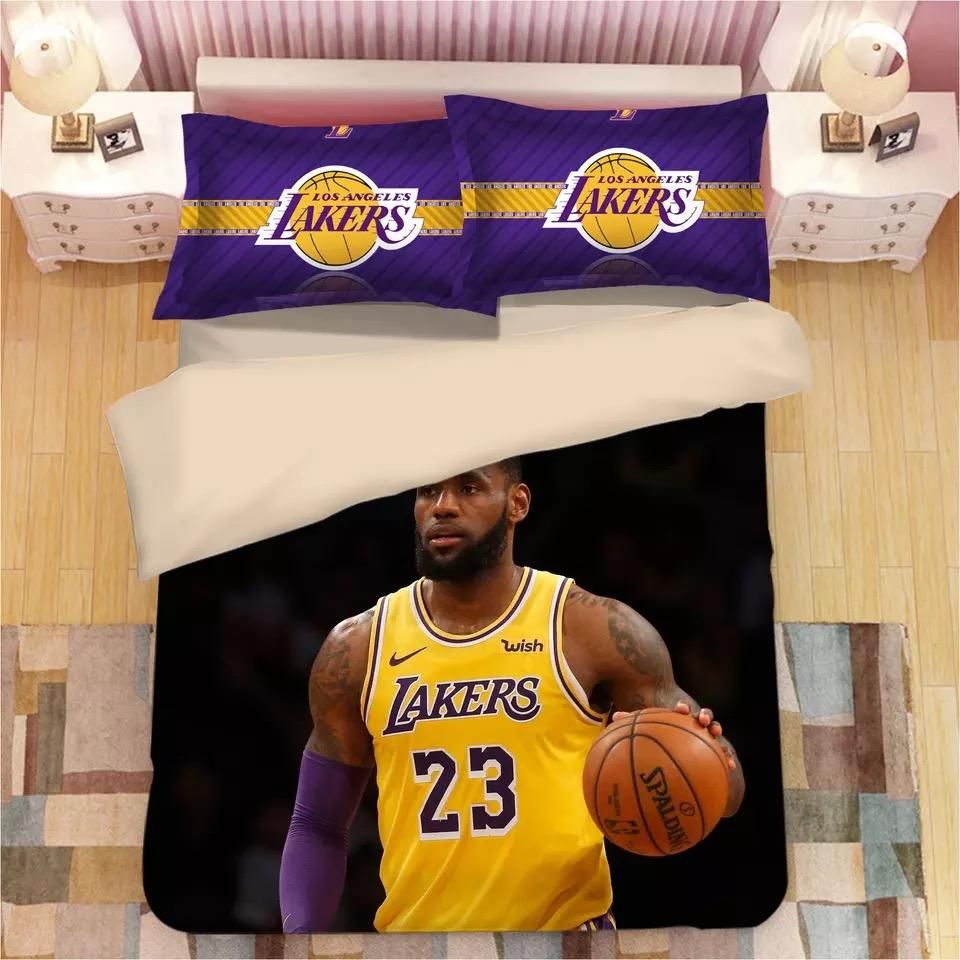 NBA Lakers Lebron James Basketball Player Bedding Set NBA Lakers Lebron James Basketball Player Bedding Set